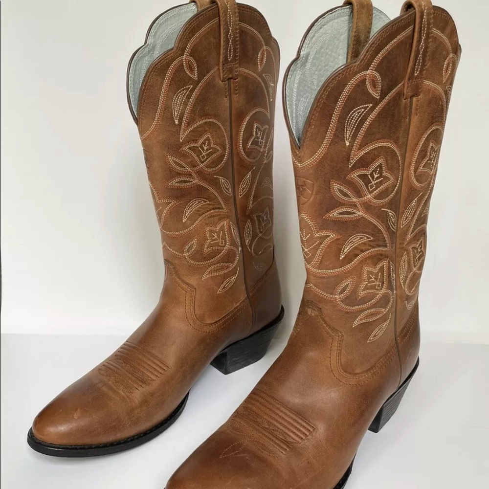 Ariat Heritage R-Toe Boots Sz 9B Russet Rebel